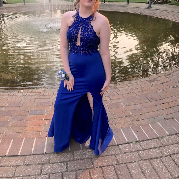 Mori Lee Blue Prom Dress - Picture 1 of 16